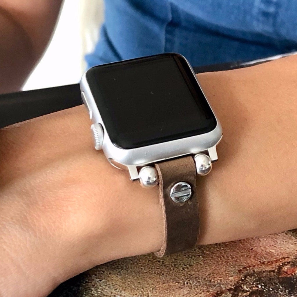 Iwatch Rustic Brown Leather Slim Strap Bracelet